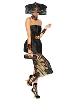 ALEXANDER MCQUEEN - ABITO IN ORGANZA DI SETA CON INSERTO A NIDO D'APE - NERO