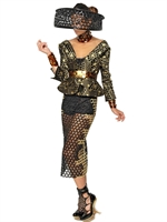 ALEXANDER MCQUEEN - GIACCA IN TECHNO JACQUARD CON API DORATE - NERO/ORO