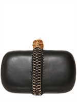 ALEXANDER MCQUEEN - POCHETTE RIGIDA IN NAPPA MORBIDA CON CATENA - NERO/ORO