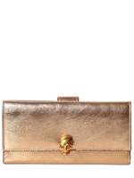 ALEXANDER MCQUEEN - PORTAFOGLIO CONTINENTAL IN PELLE LAMINATA - ROSA