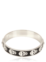 ALEXANDER MCQUEEN - ARMBAND AUS MESSING & EMAILLE MIT TOTENKOPF - SCHWARZ/WEIß