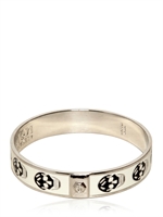 ALEXANDER MCQUEEN - ARMBAND AUS MESSING & EMAILLE MIT TOTENKOPF - WEIß/SCHWARZ