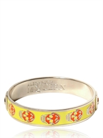 ALEXANDER MCQUEEN - ARMBAND AUS MESSING & EMAILLE MIT TOTENKOPF - GELB/ORANGE