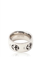 ALEXANDER MCQUEEN - ANELLO SMALTATO - BIANCO/NERO