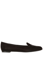 ALEXANDER MCQUEEN - MOCASSINI IN CAMOSCIO CON TESCHIO PAILLETTES 10MM - NERO