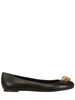 ALEXANDER MCQUEEN - BALLERINE IN PELLE CON TESCHIO 10MM - NERO