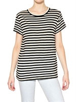 PROENZA SCHOULER - KURZES GESTREIFTES JERSEY TOP AUS BAUMWOLLE - SCHWARZ/WEIß