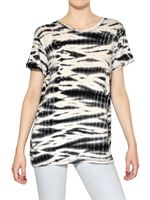 PROENZA SCHOULER - TIE DYE COTTON JERSEY T-SHIRT - BLACK/WHITE