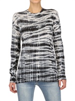 PROENZA SCHOULER - LANGÄRMLIGES BATIKTOP AUS BAUMWOLLJERSEY - SCHWARZ/WEIß
