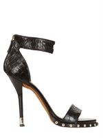 GIVENCHY - 115MM PRINTED WEAVE LEATHER SANDALS - BLACK