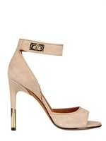 GIVENCHY - 100MM SHARK LOCK SUEDE SANDALS - BEIGE