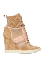CHLOE' - ZEPPE ALTE IN PELLE E CAMOSCIO 90MM - MULTI BEIGE