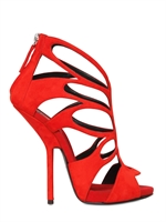 GIUSEPPE ZANOTTI - SANDALI IN CAMOSCIO 130MM - ROSSO