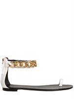 GIUSEPPE ZANOTTI - SANDALI IN PELLE CON CATENA 10MM - BIANCO