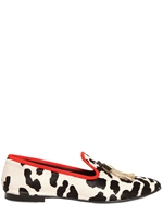 GIUSEPPE ZANOTTI - MOCASSINI IN CAVALLINO CON NAPPINE IN METALLO 10MM - BIANCO/NERO