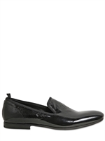 ALEXANDER MCQUEEN - 15MM TOTENKOPF GEPRÄGTE LACKLEDER LOAFERS - SCHWARZ