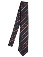 ALEXANDER MCQUEEN - 5CM REGIMENTAL SKULL BLENDED TIE - NAVY/RED