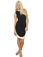 STELLA MCCARTNEY - ZWEIFARBIGES KLEID AUS BAUMWOLLJERSEY - SCHWARZ/WEIß