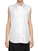 GIVENCHY - BAUMWOLLEN POPELIN SLIM FIT T-SHIRT OHNE ÄRMEL - WEIß