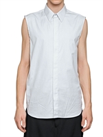 GIVENCHY - BAUMWOLLEN POPELIN SLIM FIT T-SHIRT OHNE ÄRMEL - HELLBLAU