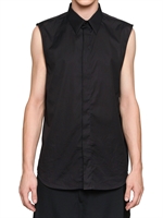 GIVENCHY - BAUMWOLLEN POPELIN SLIM FIT T-SHIRT OHNE ÄRMEL - SCHWARZ