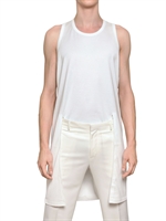 GIVENCHY - COTTON JERSEY UNEVEN HEM TANK TOP - WHITE