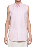 GIVENCHY - ÄRMELLOSES HEMD MIT SATIN INSERT UND POPELIN - PINK