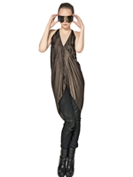 RICK OWENS - CUPRO SATIN KLEID - DUNKLER STAUB