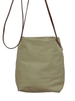 RICK OWENS - NAPPA LEATHER CROSS BODY BAG - DARK BEIGE