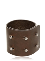 RICK OWENS - MANSCHETTENARMBAND AUS LEDER - DUNKLER STAUB
