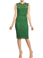 VALENTINO - KLEID AUS BAUMWOLLVISKOSE MIT SPITZE - GRÜN