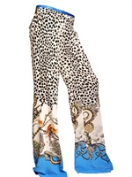 ROBERTO CAVALLI - PRINTED SILK CREPE DE CHINE TROUSERS - MULTI