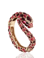 ROBERTO CAVALLI - SCHLANGE SWAROVSKI & METALLARMBAND - GOLD/FUCHSIA