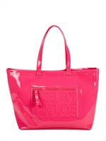 SEE BY CHLOE' - GROßE LACK-TOTE AUS PVC - FUCHSIE