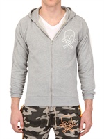 HYDROGEN - BAUMWOLLEN FLEECE SWEATSHIRT MIT TOTENKOPF DRUCK - GRAU/WHITE