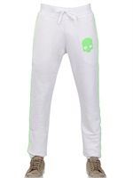 HYDROGEN - COTTON FLEECE TRACKSUIT PANTS - WHITE/GREEN