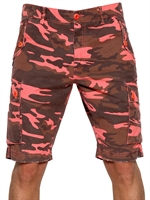 HYDROGEN - COTTON RIP STOP CARGO SHORTS - CORAL