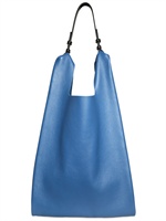 JIL SANDER - UMHÄNGETASCHE AUS GEÄDERTEM LEDER - BLAU