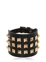 VALENTINO - GROSSES ROCKSTUD LEDERARMBAND - SCHWARZ