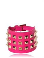 VALENTINO - GROSSES ROCKSTUD LEDERARMBAND - FUCHSIE