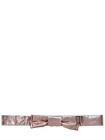 LANVIN - METALLIC COTTON THIN BOW TIE - GUN METAL