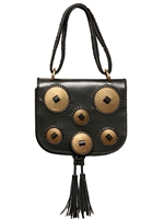 SALVATORE FERRAGAMO - KAMELIA SCHULTERTASCHE AUS GEWEBTEM LEDER - SCHWARZ