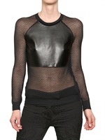 SALVATORE FERRAGAMO - NAPPA INSERT SILK KNIT SWEATER - BLACK