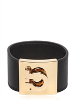 SALVATORE FERRAGAMO - LEDERARMBAND MIT GEPRÄGTEM LOGO - SCHWARZ