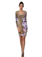 JUST CAVALLI - LEICHTES BEDRUCKTES KREPP JERSEY KLEID - LEOPARD