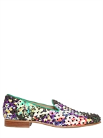 ETRO - 10MM FLORAL COTTON AND SWAROVSKI LOAFERS - MULTIFLORAL