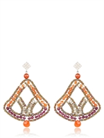 ZIIO - COUTURE ORANGE EARRINGS - ORANGE/PURPLE