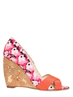 RUPERT SANDERSON - ZEPPE STAMPA PAPPAGALLI 100MM - ARANCIO/ROSA