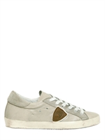 PHILIPPE MODEL - SNEAKERS IN PELLE CON DETTAGLIO A CONTRASTO - GRIGIO