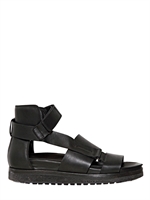 CINZIA ARAIA - MULTI-STRAP LEATHER SANDALS - BLACK